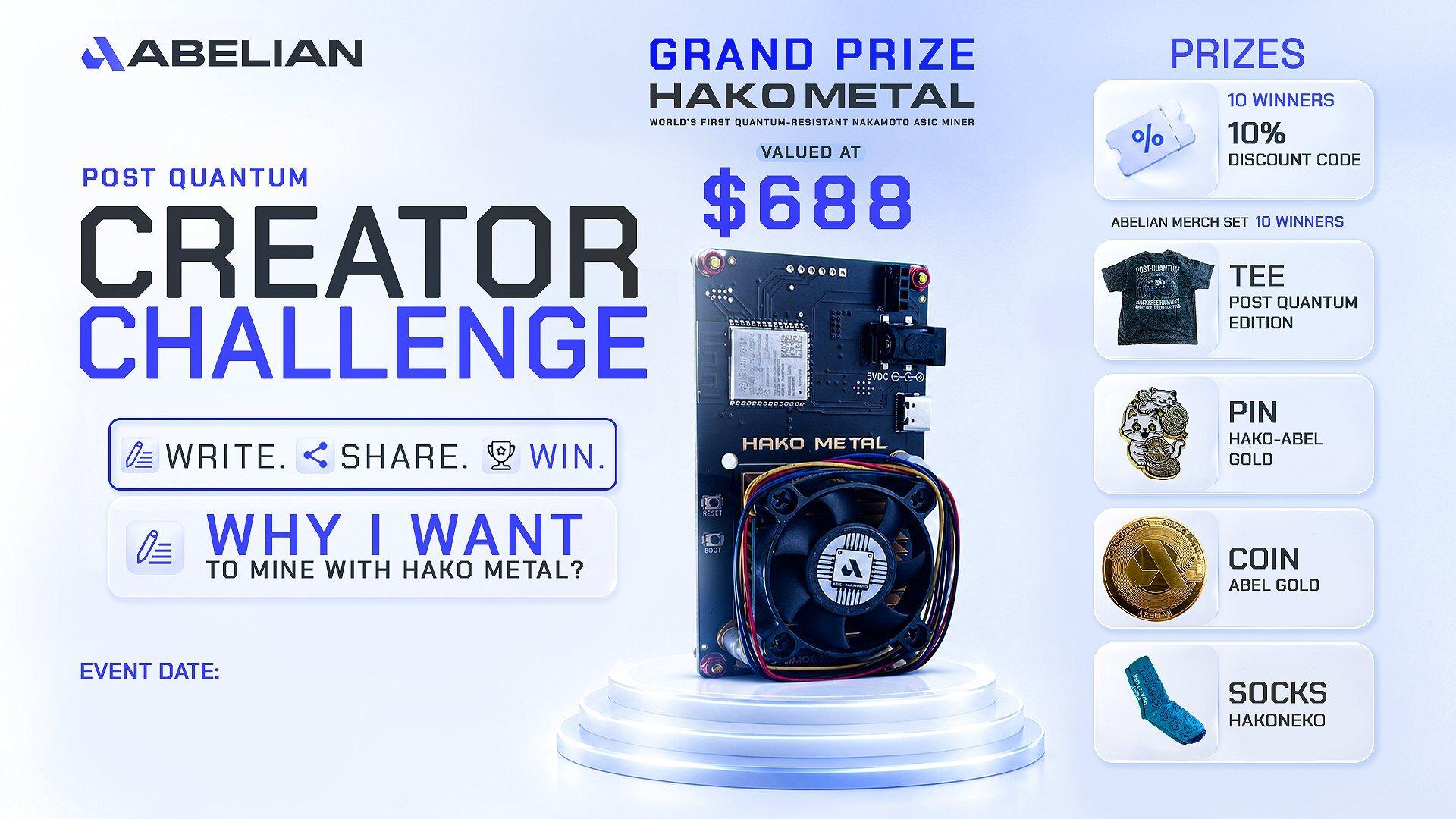 Abelian — Post-Quantum Creator Challenge campaign