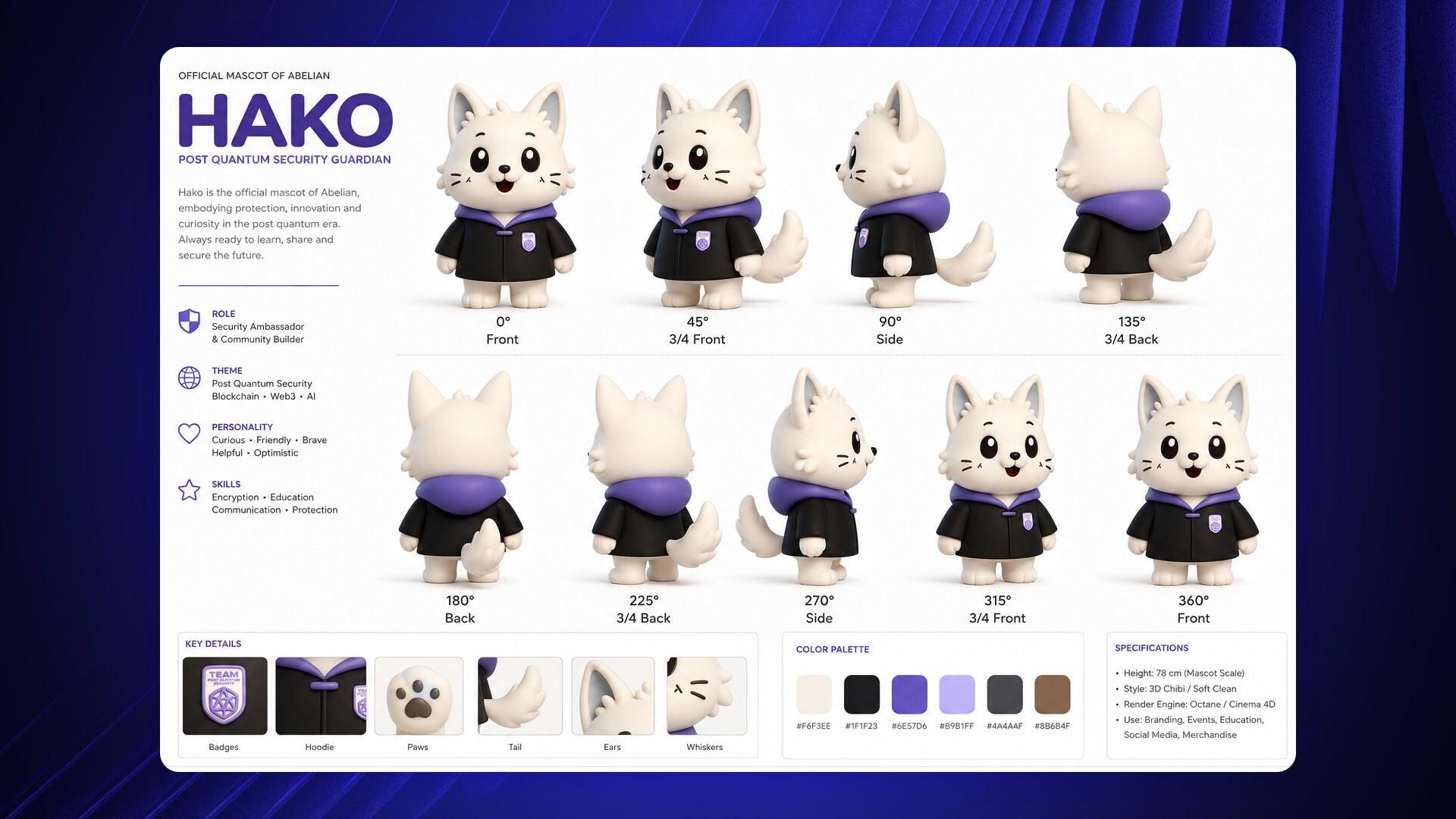 Hako — official character turnaround sheet for Abelian