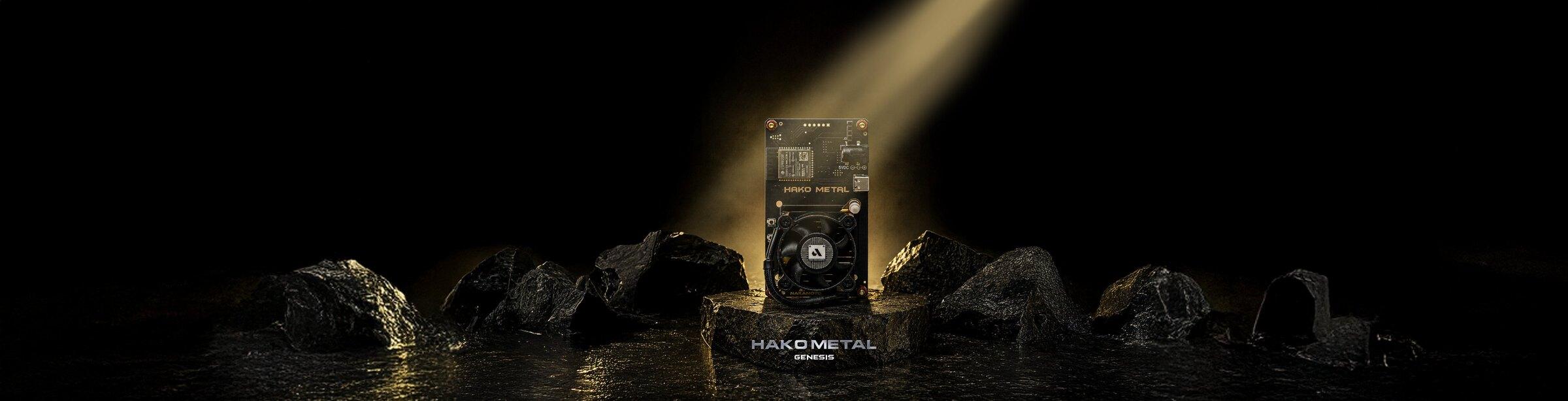 Hako Metal Genesis — cinematic product hero